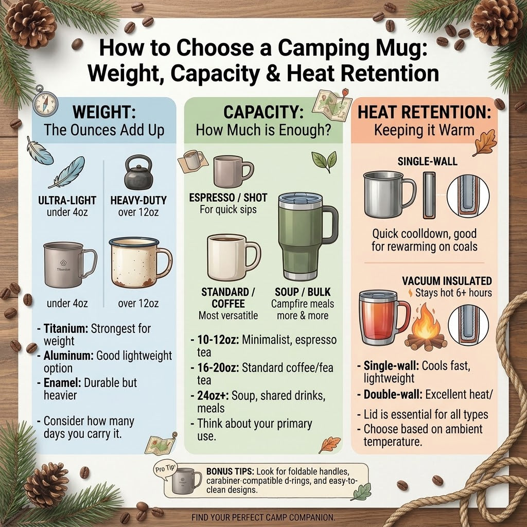How to Choose a Camping Mug: Weight, Capacity & Heat Retention