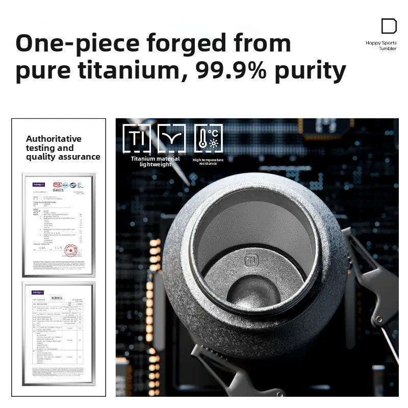 2026 Pure Titanium Vacuum Flask Portable Tea Tumbler High-end Titanium Water Cup Men Travel Thermos Holiday Gift