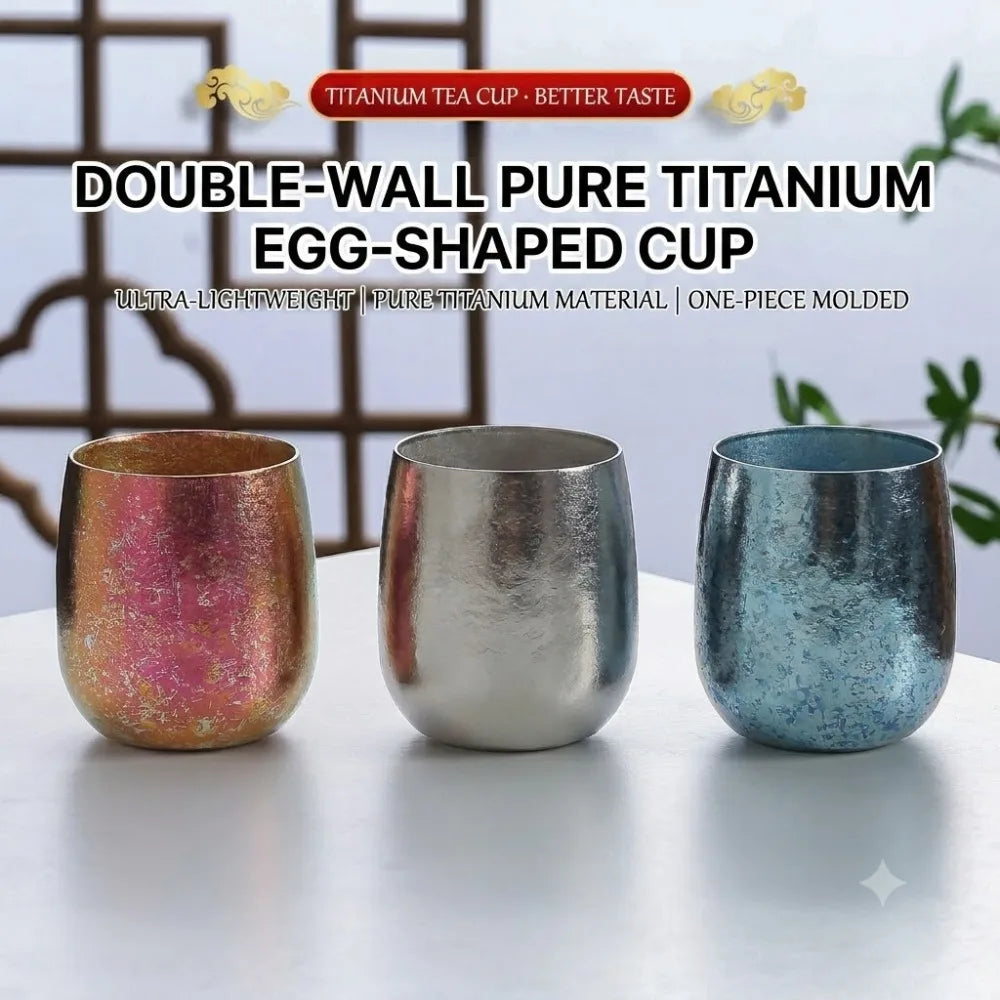280ml Pure Titanium Egg Mug – Double-Wall Coffee & Tea Cup