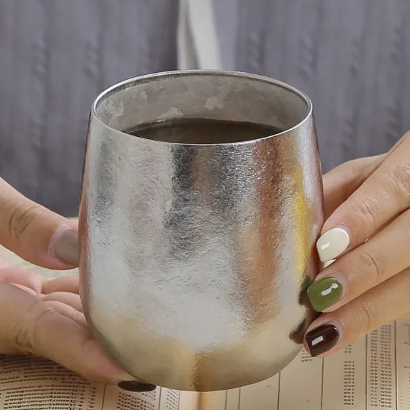 280ml Pure Titanium Egg Mug – Double-Wall Coffee & Tea Cup