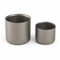 Pure Titanium Double-Wall Cup Set, 100ml & 220ml Coffee and Tea Cups