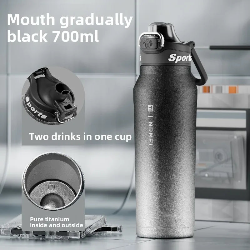2026 Pure Titanium Vacuum Flask Portable Tea Tumbler High-end Titanium Water Cup Men Travel Thermos Holiday Gift
