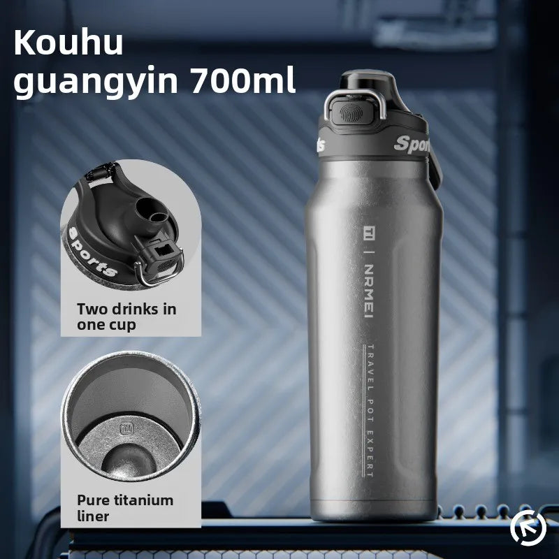 2026 Pure Titanium Vacuum Flask Portable Tea Tumbler High-end Titanium Water Cup Men Travel Thermos Holiday Gift