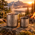 Pure Titanium Cup with Camping Logo